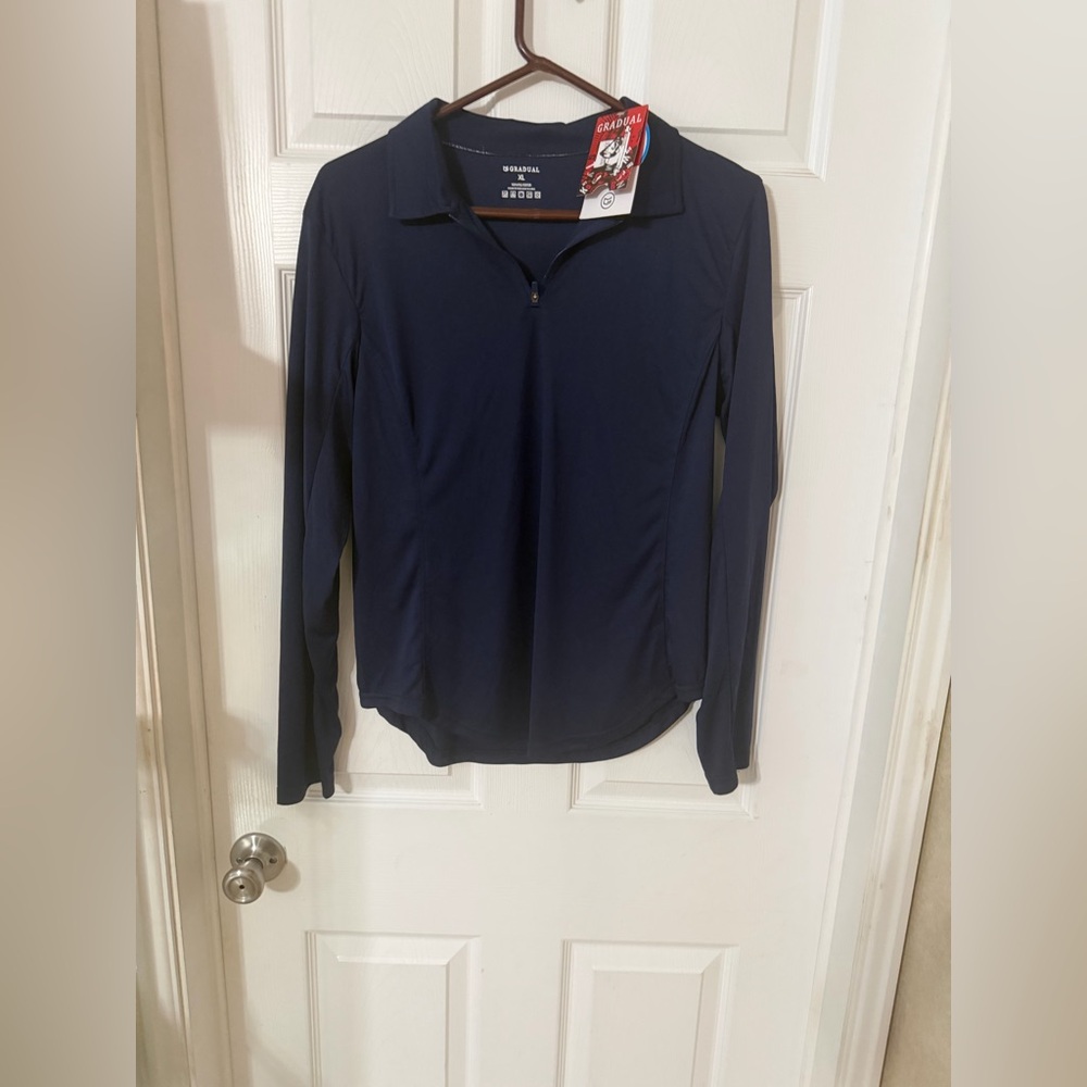 Elegant Navy Long Sleeve Top